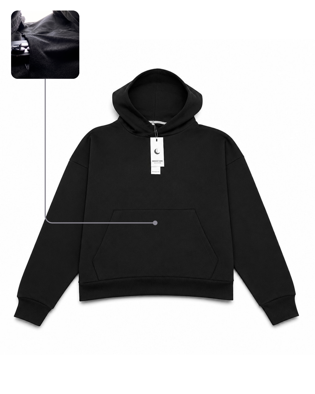 Hoodie MIDNIGHT CORE® - Negro